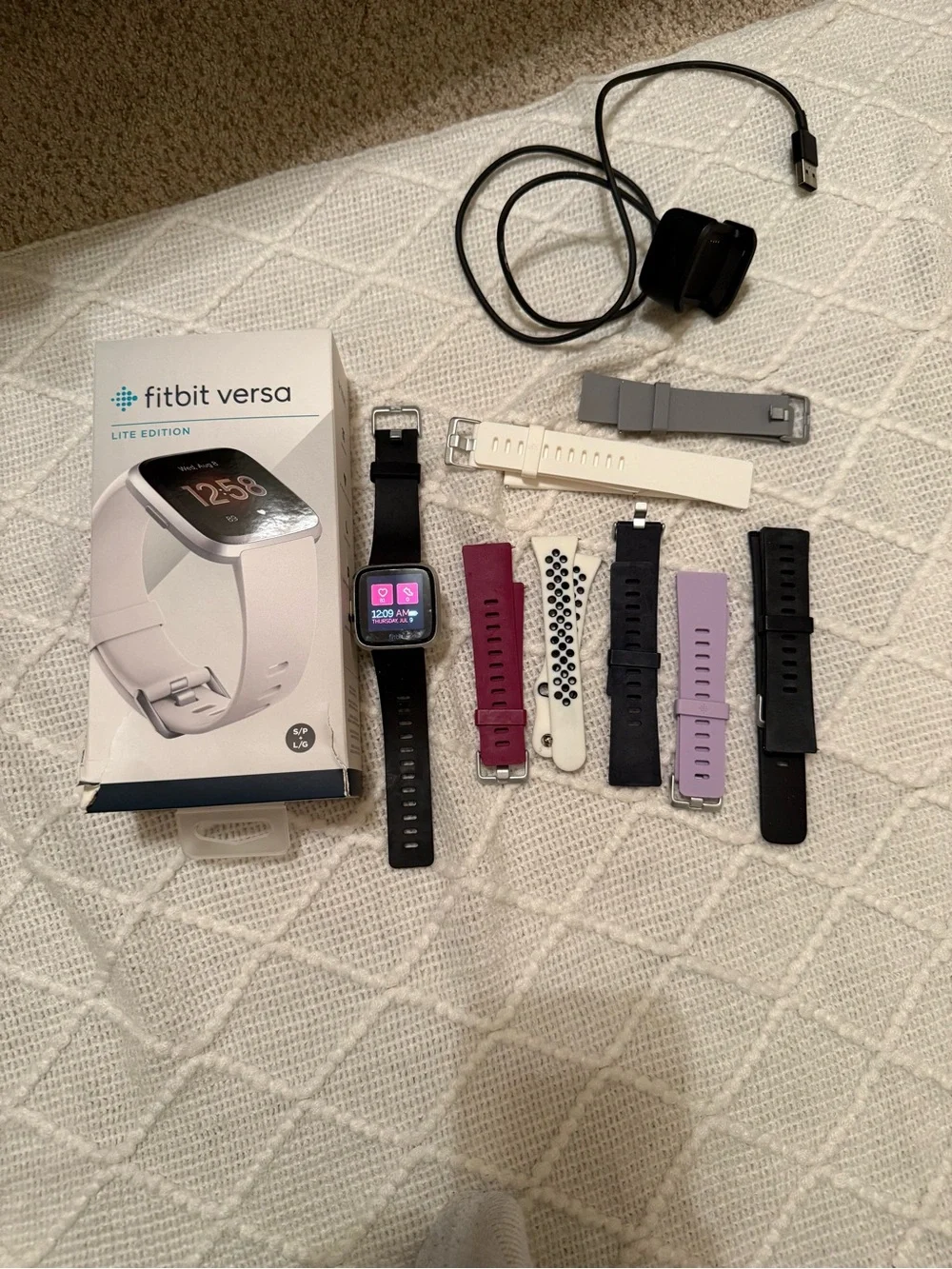 fitbit Versa Lite Edition Black Smartwatch with Square Touchscreen